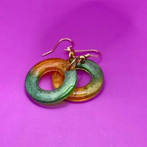 Emerald Glow Hoop Earrings