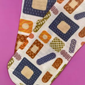 "Healing Steps" Band-Aid Print No-Show Socks