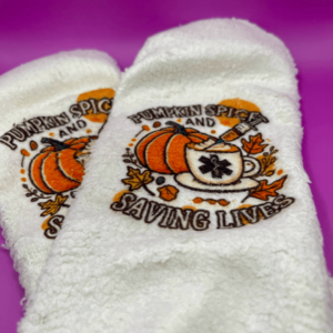 Pumpkin Spice & Saving Lives Fuzzy Socks