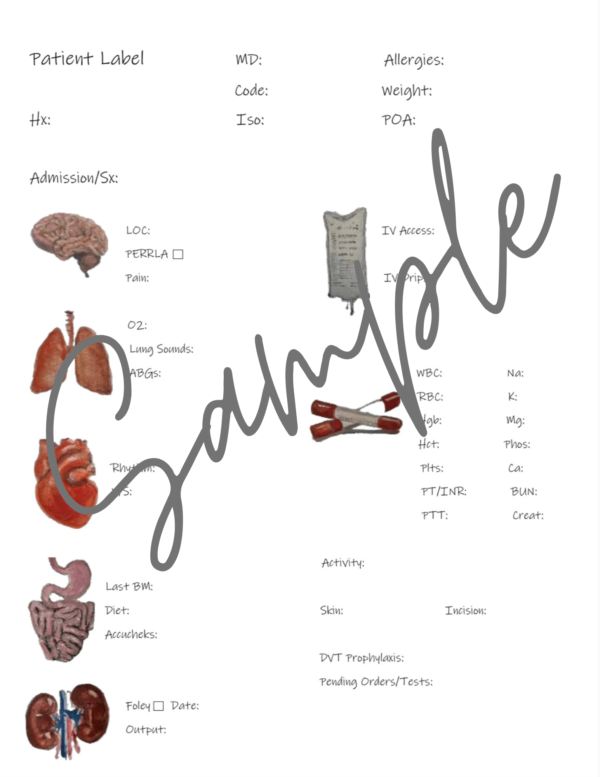 Nursing Report Sheet